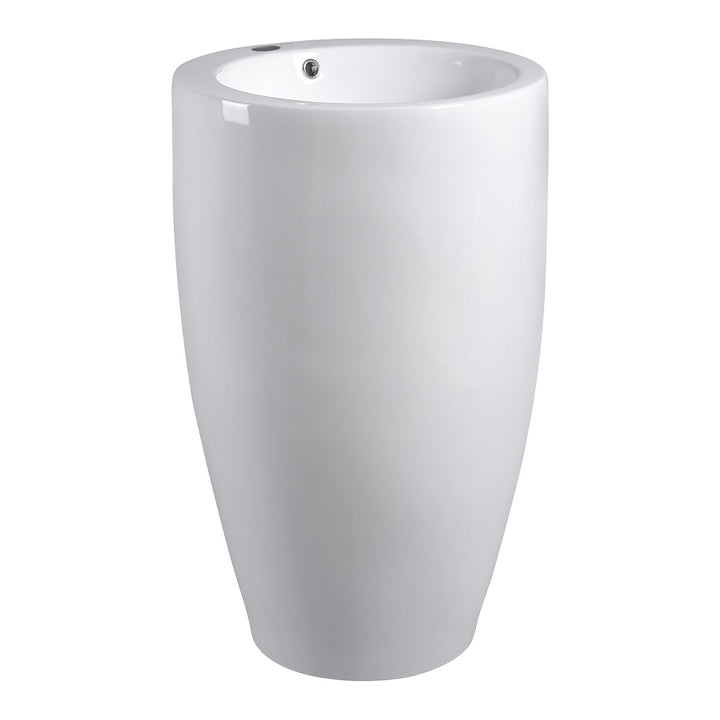 Lavabo freestanding Aqualif Plus B133 in ceramica bianca lucida