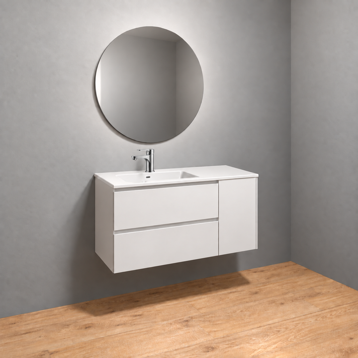 Mobile bagno SPIRIT 70 con modulo 30 – White Cotton — render illustrativo