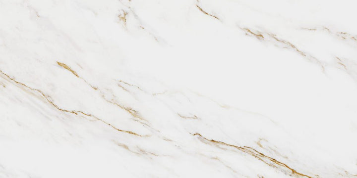 Piastrella Prissmacer Royal Gold effetto marmo bianco con venature oro