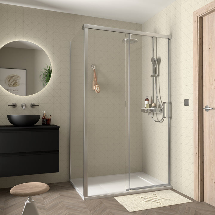 BOX DOCCIA SALGAR VERSA VETRO FISSO 70cm + VETRO SCORREVOLE e FISSO 120cm