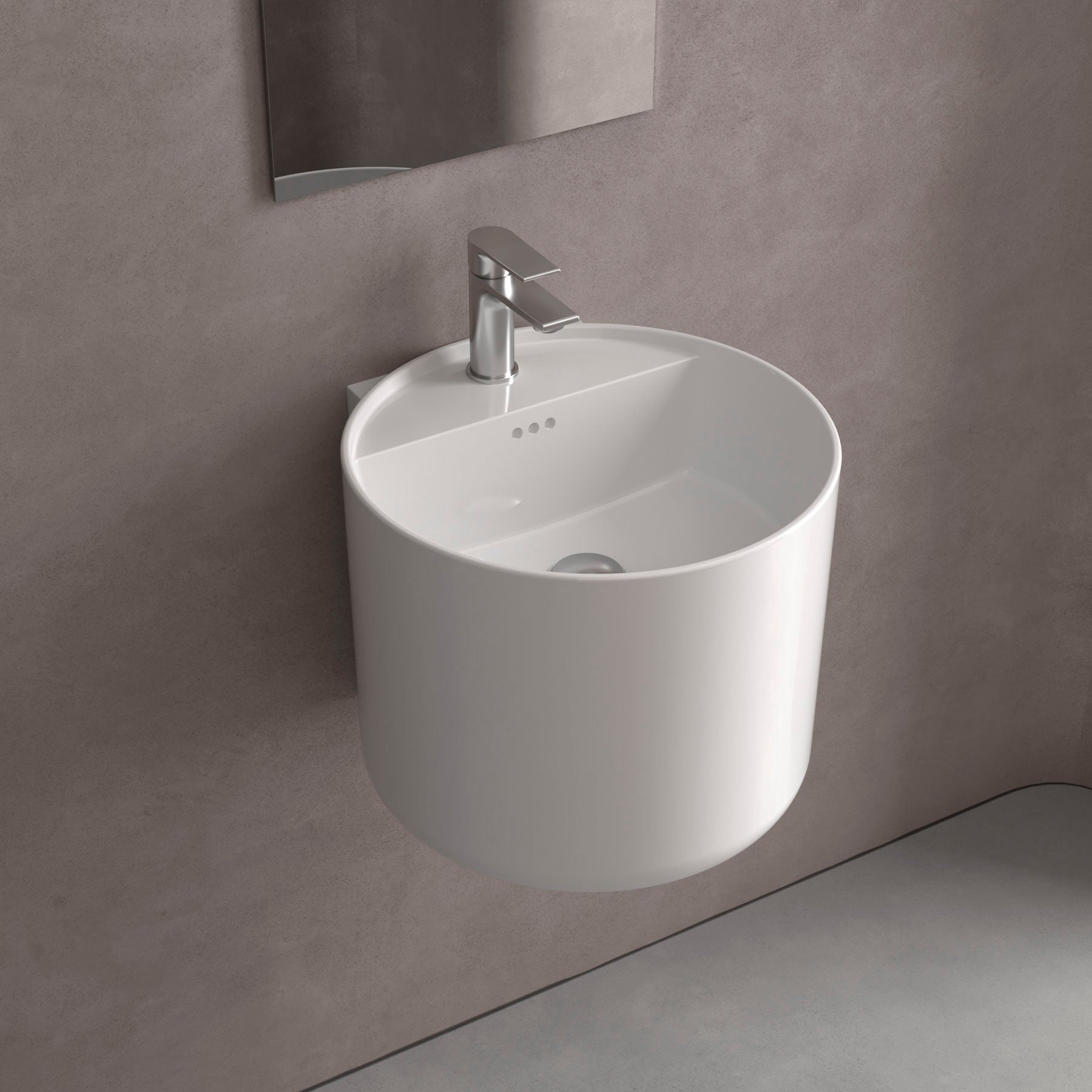 Lavabo sospeso Salgar Monolith Round bianco lucido