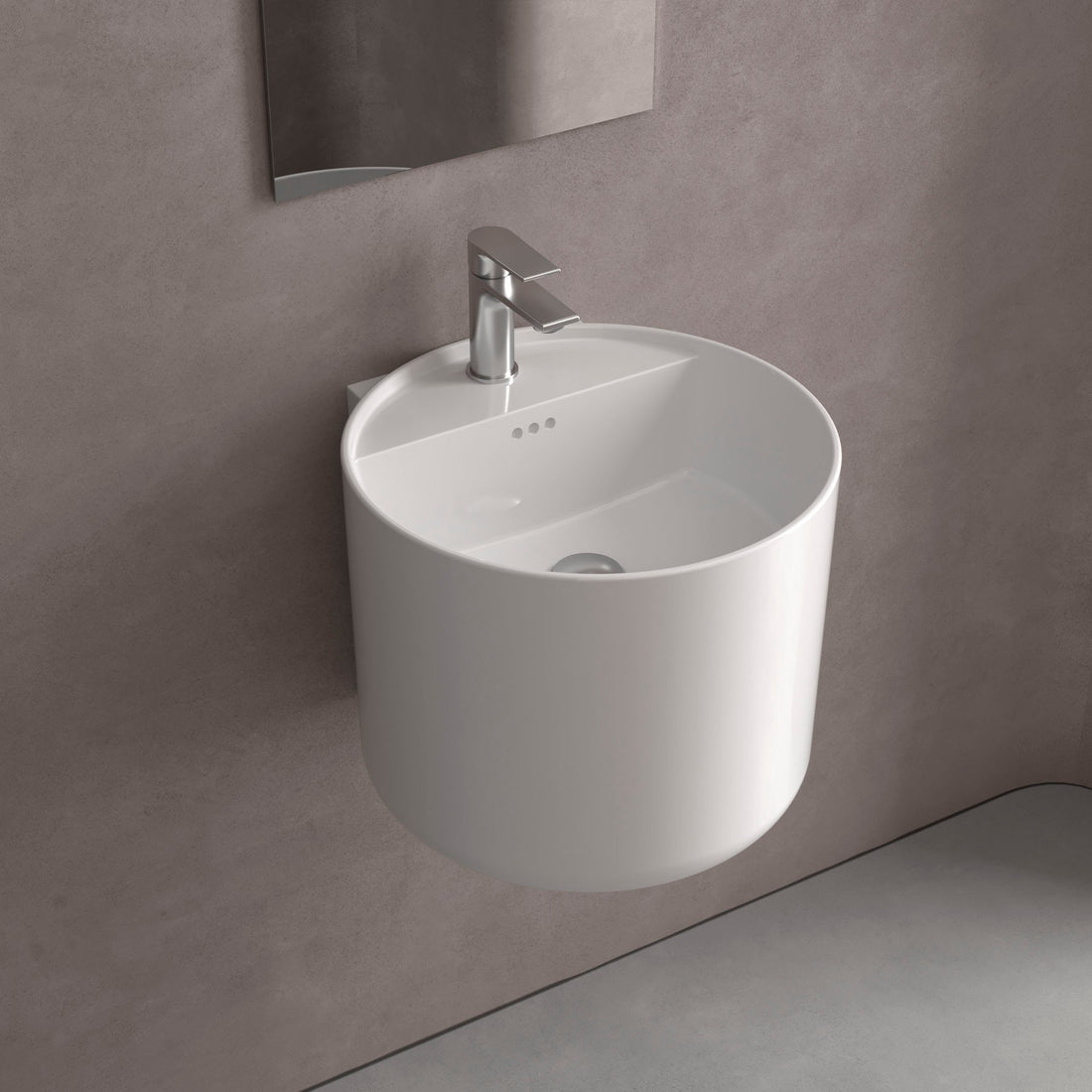 Lavabo sospeso Salgar Monolith Round bianco lucido