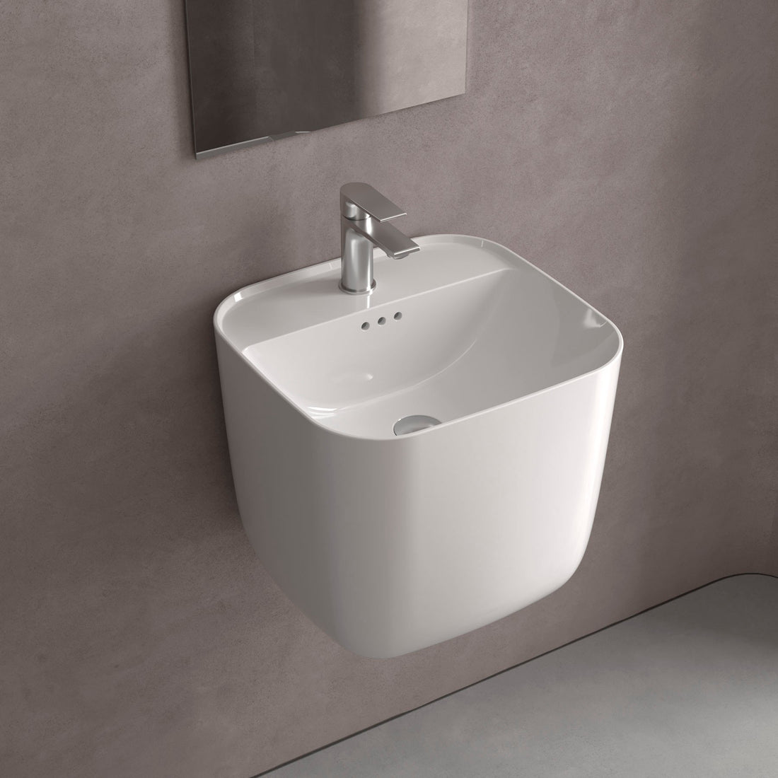 Lavabo sospeso Salgar Monolith Square bianco lucido